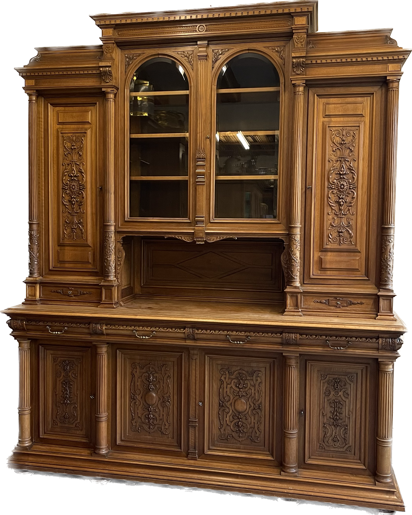 Glasschrank, großes Buffet, um 1890