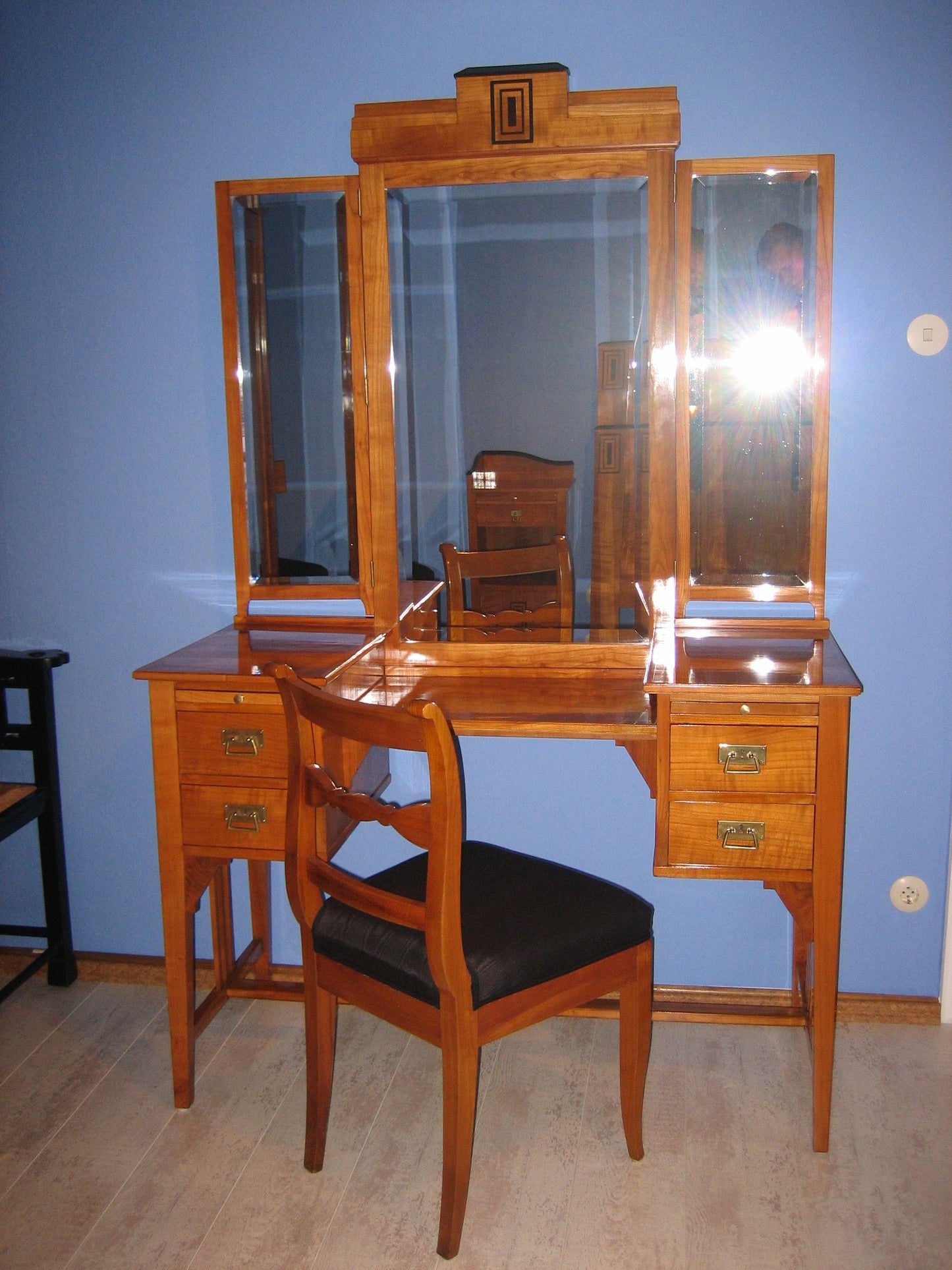 Art Deco Zimmer, Kirschbaum, signiert